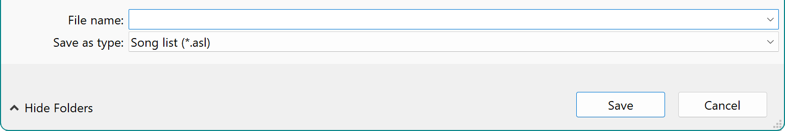 Save track list as Save track list as