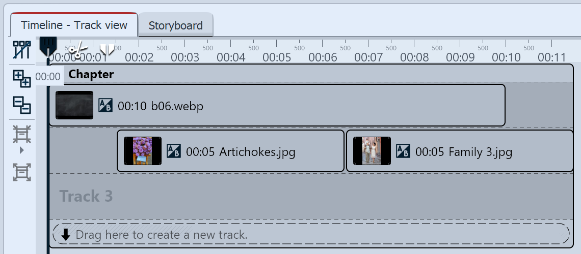 Images are located in track under background image