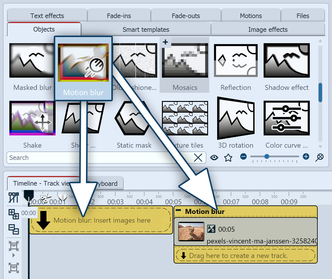 Insert Motion blur effect
