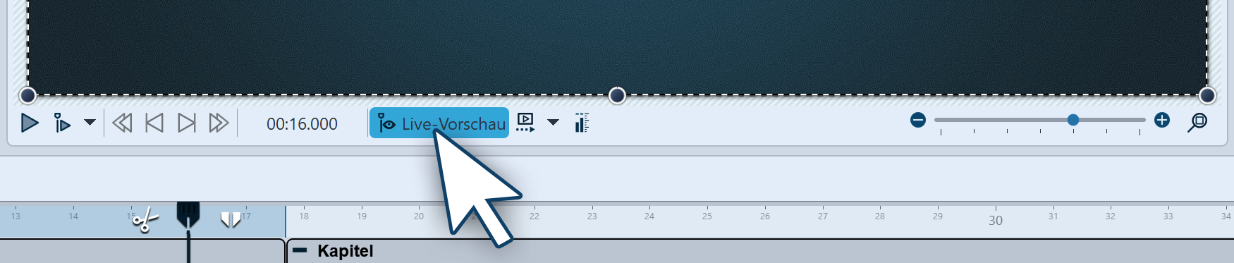 Live-Vorschau-Symbol in der Player-Steuerung Live-Vorschau-Symbol in der Player-Steuerung