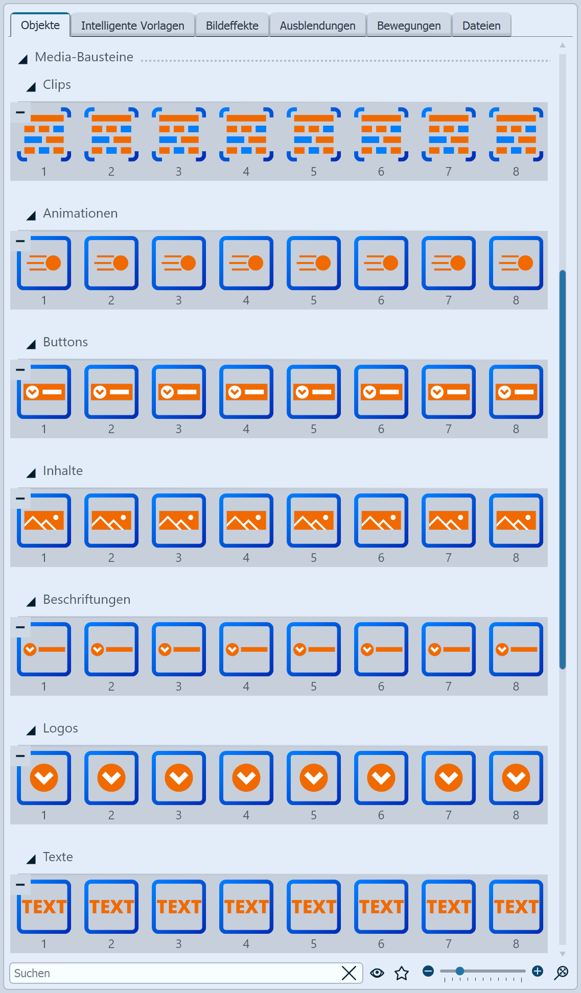 Media-Bausteine in der Toolbox