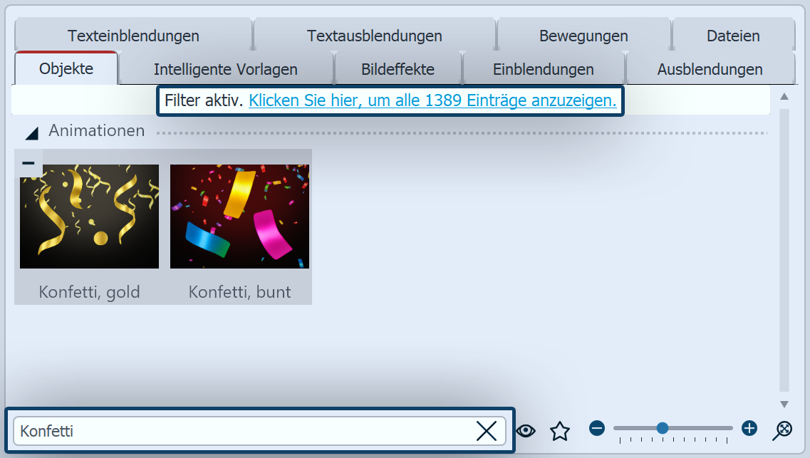 Suche in der Toolbox