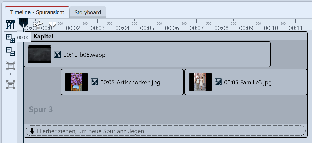 Bilder befinden sich in Spur unter Hintergrundbild