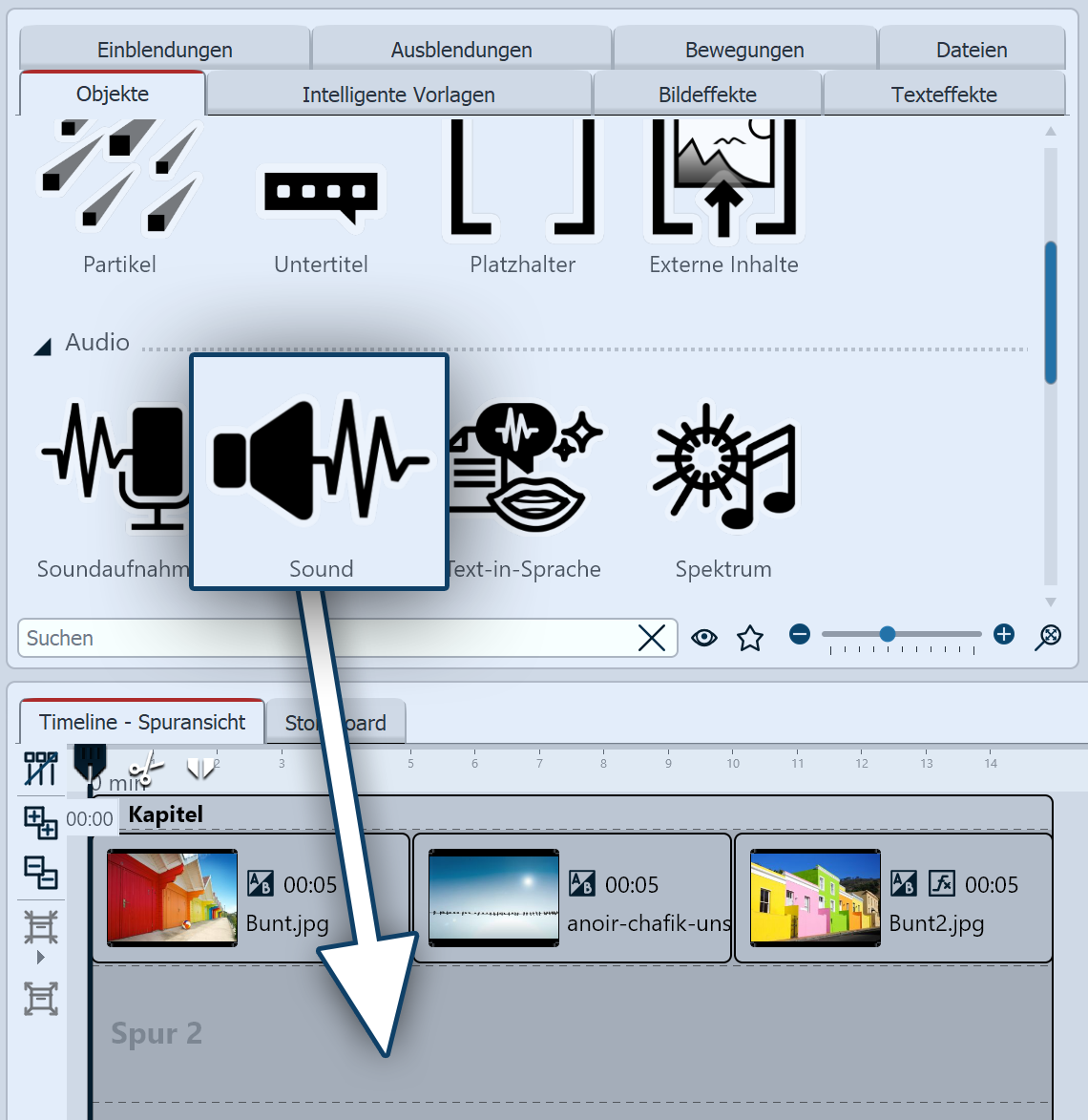 Sound-Objekt einfügen