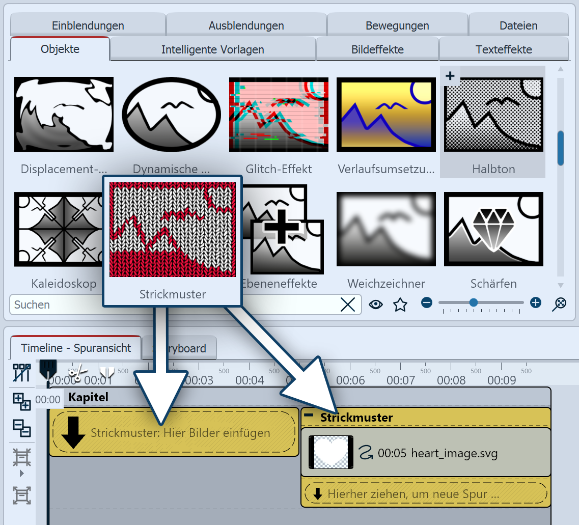 Strickmuster einfügen
