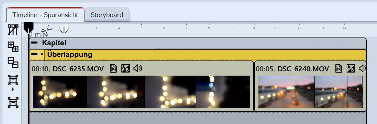 Überlappung in der Timeline Überlappung in der Timeline