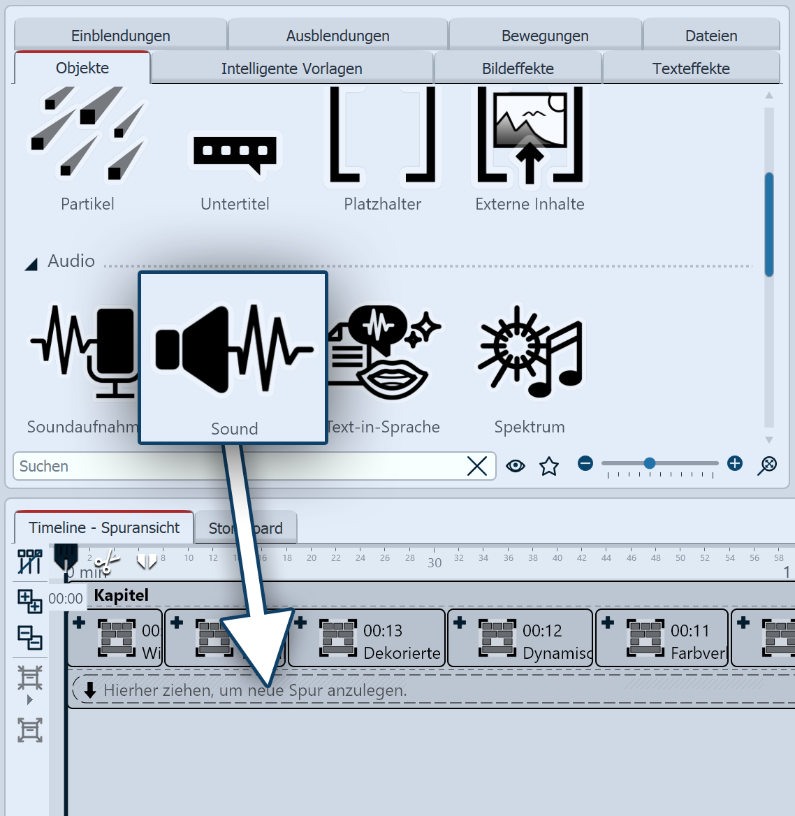 Sound in Kapitel einfügen