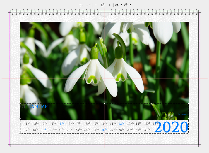 Größe und Position der gruppierten Elemente wird angepasst.
