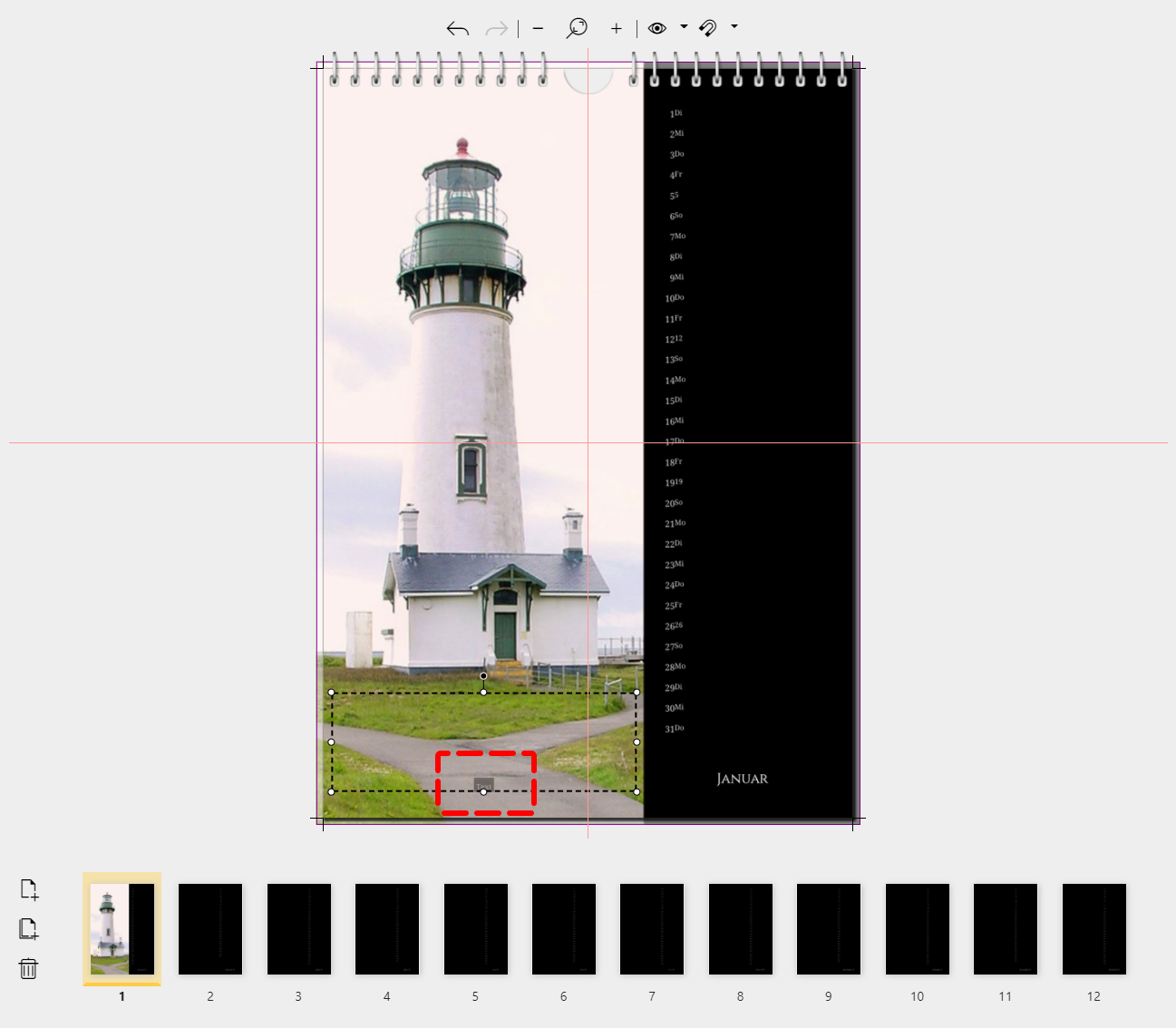Rot markiert: Textfeld in der Vorlage Rot markiert: Textfeld in der Vorlage