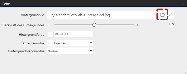 Eigenes Foto als Hintergrund verwenden