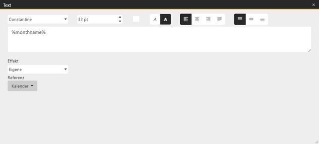 Eigenschaften einer Kalendar-Variable