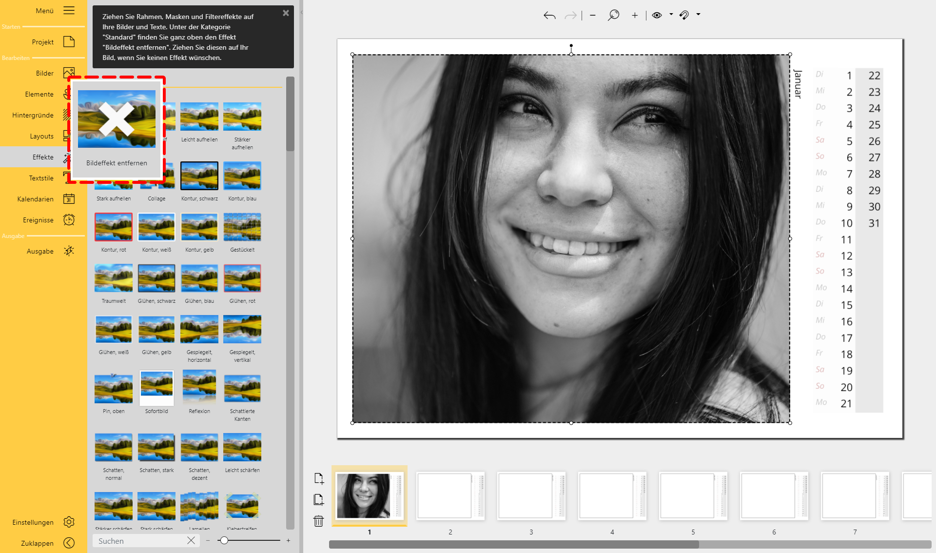 Bildeffekt entfernen Bildeffekt entfernen
