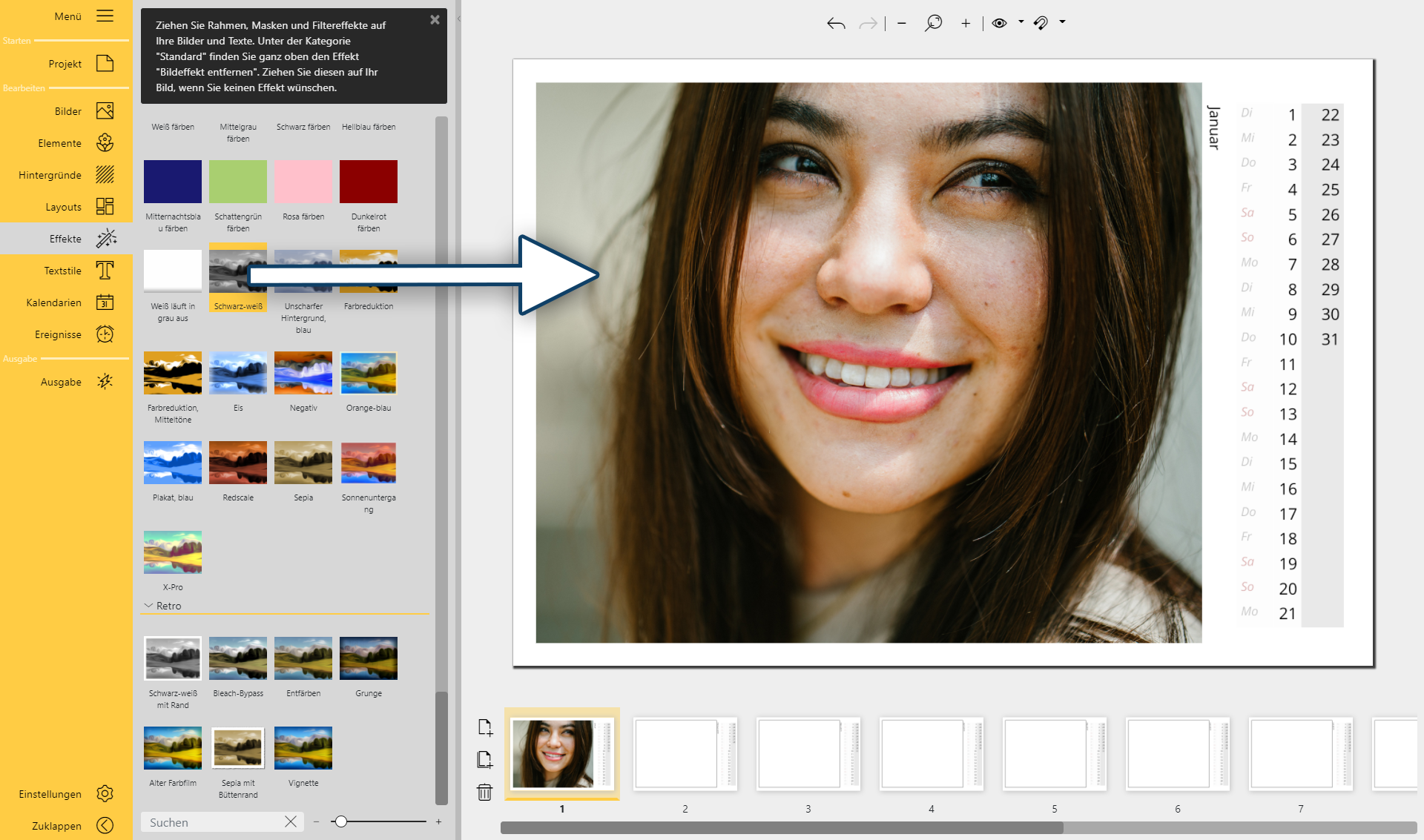 Bildeffekt aus Toolbox anwenden Bildeffekt aus Toolbox anwenden