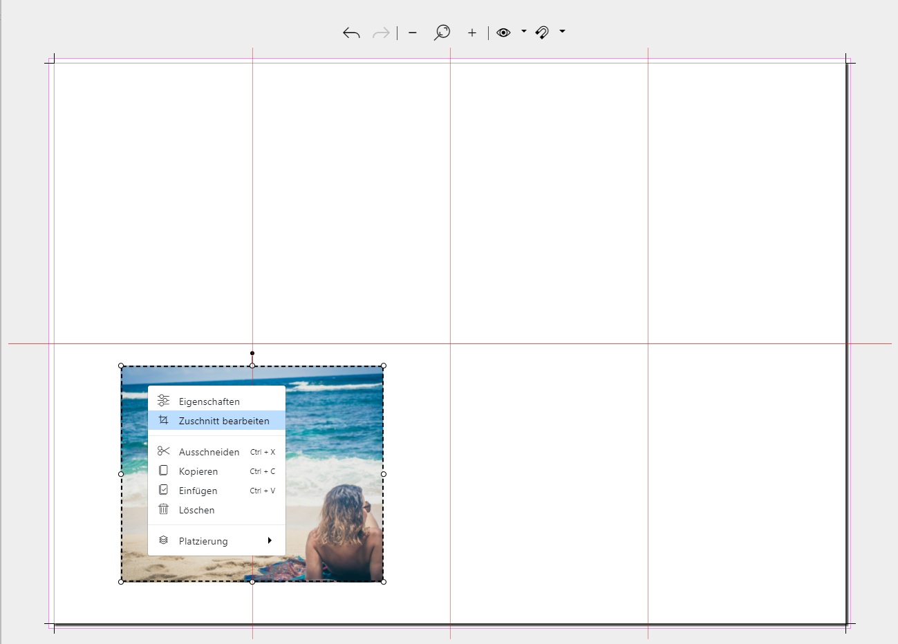 Zuschnitt bearbeiten