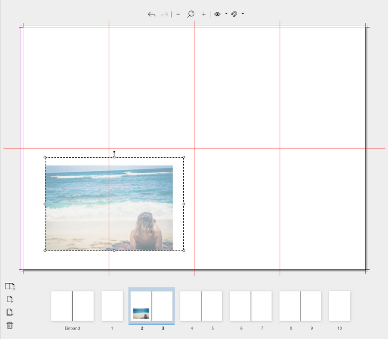 Größenänderung eines Bildes im Seiteneditor