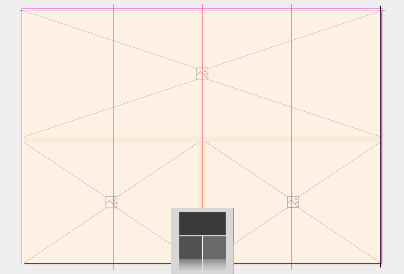 Ein Layout auf einer Doppelseite angewendet